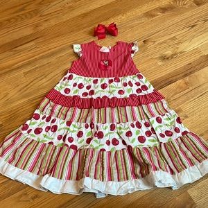 NWT- Zaza couture dress-size 6-Red Cherries-LOVE THIS!!!